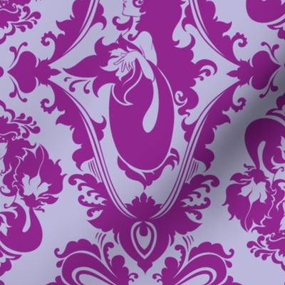 Mermaid Damask (Purple)