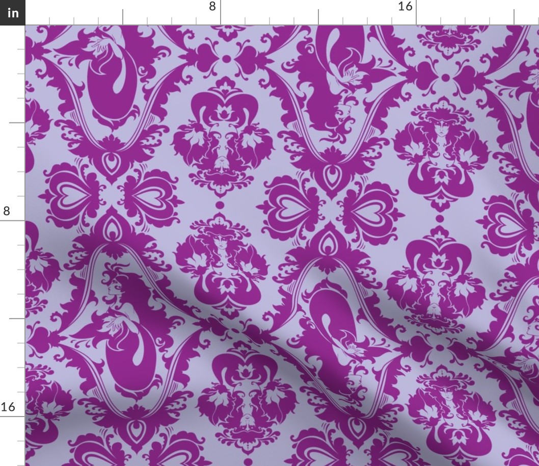 Mermaid Damask (Purple)