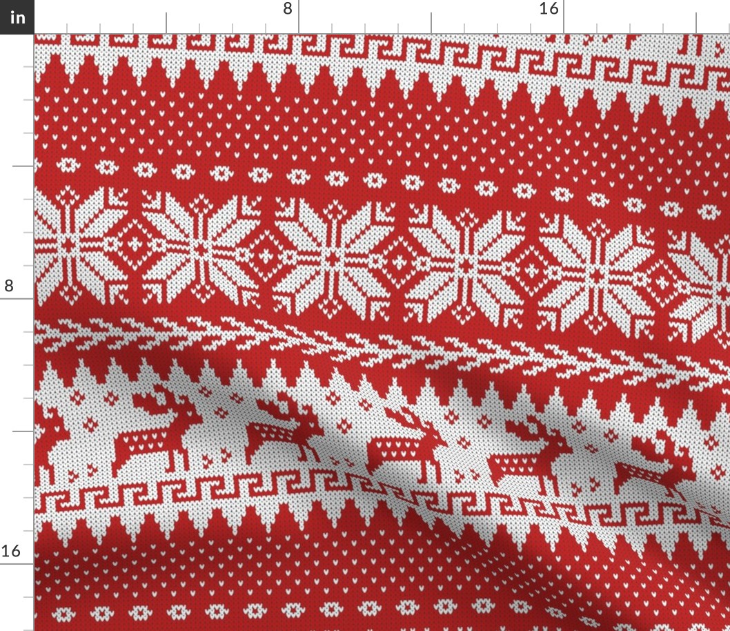 Retro Christmas knit red