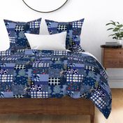 patchwork blue mix - old