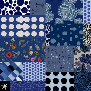 patchwork blue mix - old