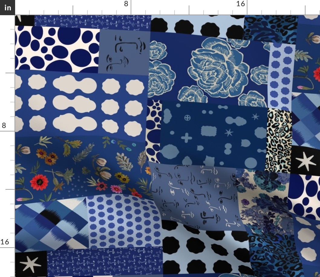 patchwork blue mix - old