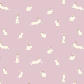 Bunny Rabbits on Lilac - easter