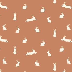 Bunny Rabbits on Terracotta