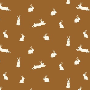 Bunny Rabbits on Brown