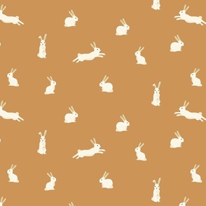 Bunny Rabbits on Honey Gold