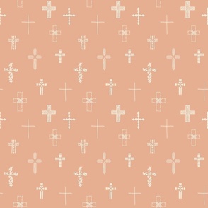 small Easter Cross in Peach