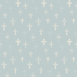 small Easter Cross in Light Blue