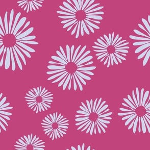 Happy Daisies On Hot Pink.