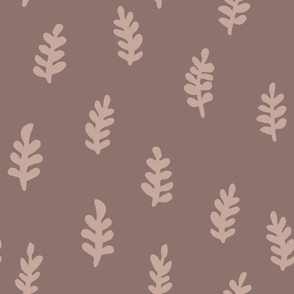 Minimal Ferns | Large Scale | Puce Pink, Muted Pink
