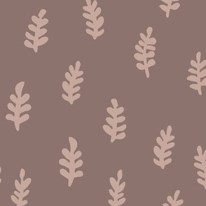 Minimal Ferns | Small Scale | Puce Pink, Muted Pink