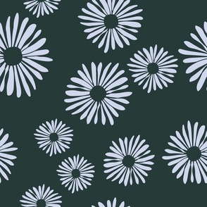 Daisy On Dark Green.