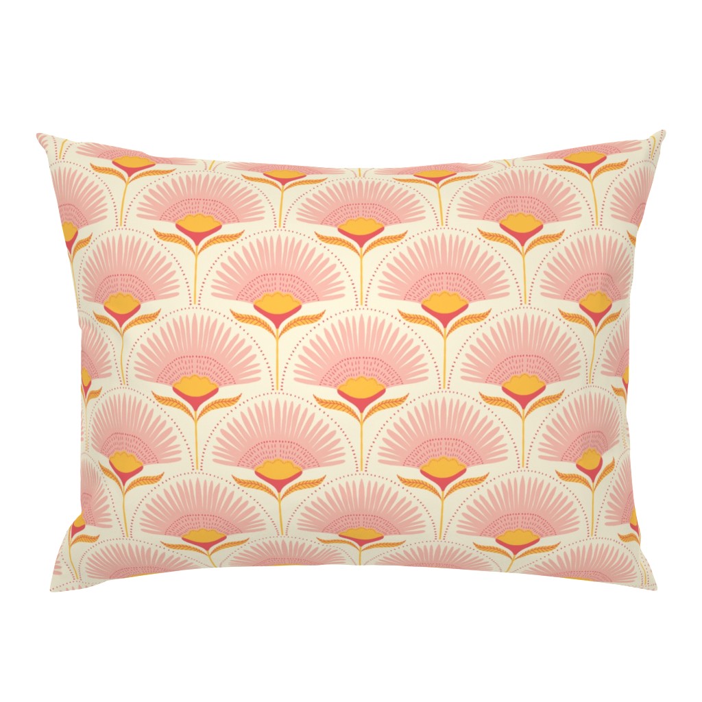 medium - aara palm floral - natural/pink