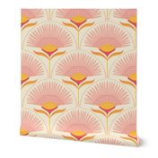 medium - aara palm floral - natural/pink