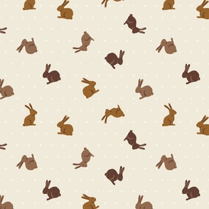 Tossed Chocolate Easter Bunny Rabbits