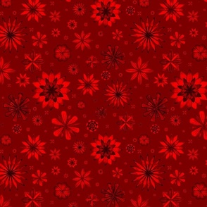 Red abstract floral pattern