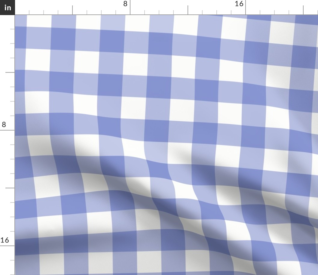 1.5" Periwinkle Gingham: Violet Blue Gingham Check, Buffalo Check, Buffalo Plaid