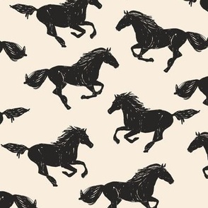 Wild Horses-Black and Cream Mid-Hufton-Studio