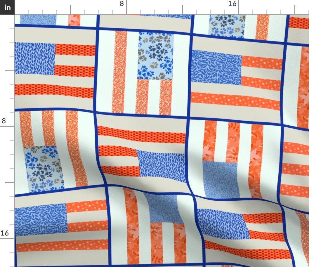 Brighter, USA Flag Cheater Quilt 6” Squares