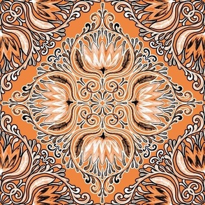furley lotus tile - orange sher
