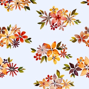 varied watercolor floral bunches - light peri