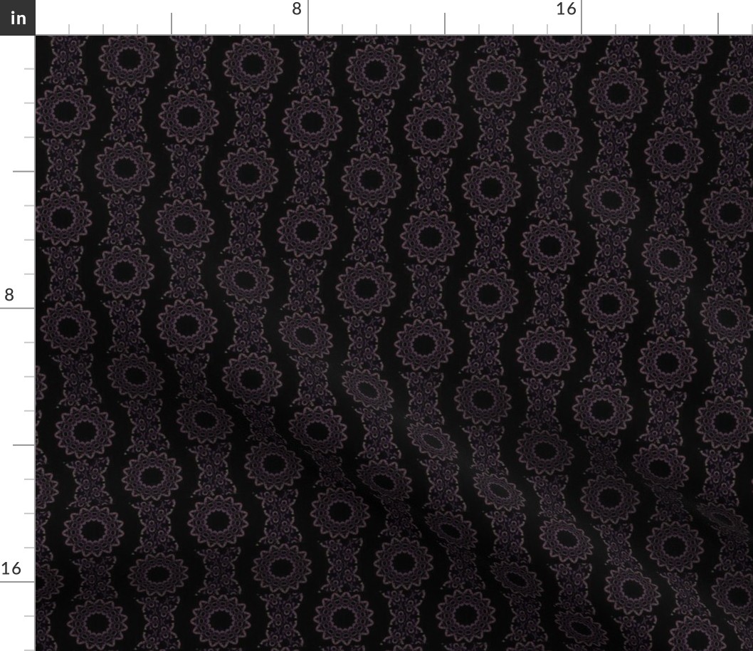 Black magical ornmental art design fabric pattern
