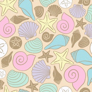 Pastel Sea Shells - Jumbo Scale