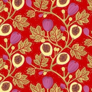 Fig branches on red (small size)