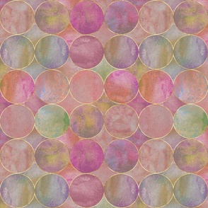 Abstract watercolor background with pink colorful circles
