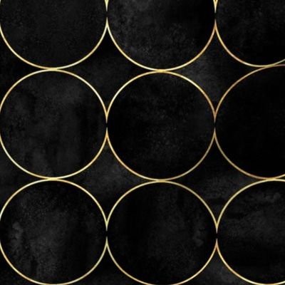 Abstract watercolor background with black color circles