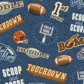 Football Lingo Sports Terms Large Scale on blue