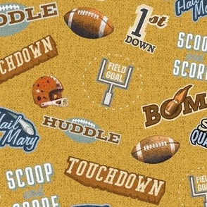 Football Lingo Sports Terms Large Scale on golden yellow