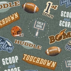 Football Lingo Sports Terms Large Scale on green
