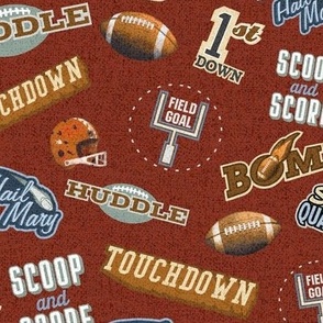 Football Lingo Sports Terms Large Scale on red