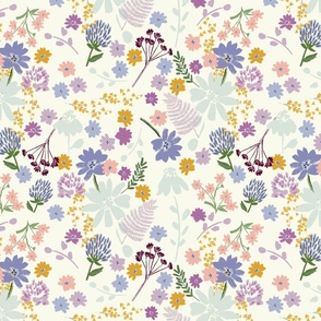 Spring floral lavender periwinkle cream ©terriconraddesigns