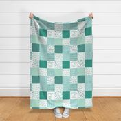 green dino patchwork 6 inch sqaure 