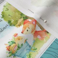 4 1/2" Fox + Bunny Friends Quilt Blanket (quilt A marine) Woodland Adventures Bedding // Homer and Louise collection