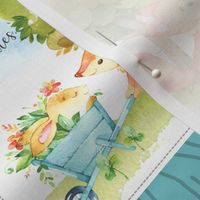 Fox + Bunny Friends Quilt Blanket (quilt A marine) Woodland Adventures Bedding // Homer and Louise collection