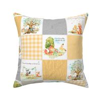 4 1/2" Fox + Bunny Friends Quilt Blanket (quilt C daffodil) Woodland Adventures // Homer and Louise collection