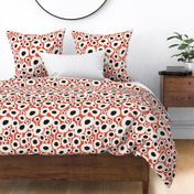 Poppy Dot - Graphic Floral Dot Red Large Scale