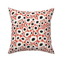 Poppy Dot - Graphic Floral Dot Red Regular Scale