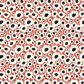 Poppy Dot - Graphic Floral Dot Red Small Scale
