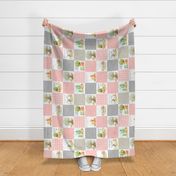 Fox + Bunny Friends Quilt Blanket (quilt E azalea) Woodland Adventures // Homer and Louise collection ROTATED