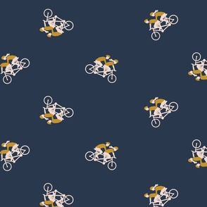 LARGE , Tandem Bicycles - Mustard and Navy