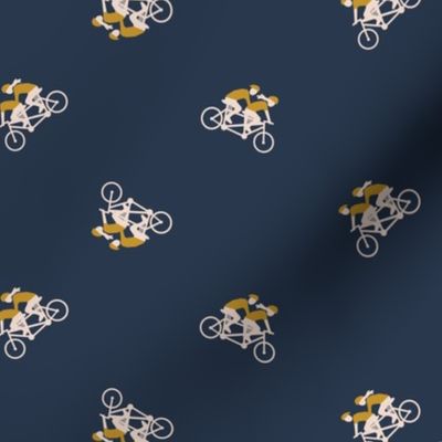 SMALL - Tandem Bicycles - Mustard and Navy