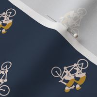 SMALL - Tandem Bicycles - Mustard and Navy