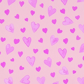 Handpainted Valentine’s Pink Hearts Design | Large Scale