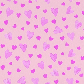Handpainted Valentine’s Pink Hearts Design | Medium Scale