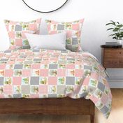 4 1/2" Fox + Bunny Friends Quilt Blanket (quilt E azalea) Woodland Adventures // Homer and Louise collection ROTATED