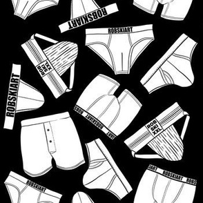 Underwear white - black